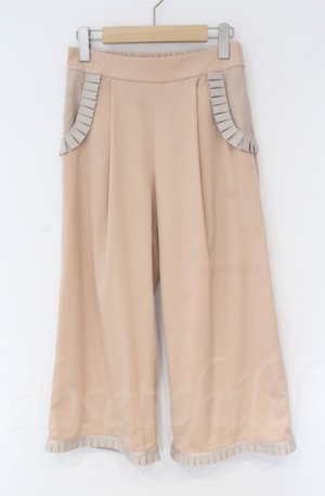 画像: abilletage / フリルワイドパンツ  ベージュ O-25-10-31-3064-GO-PA-IG-OS