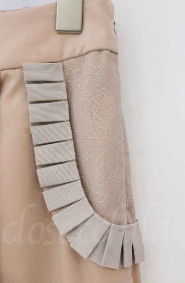 画像2: abilletage / フリルワイドパンツ  ベージュ O-25-10-31-3064-GO-PA-IG-OS (2)