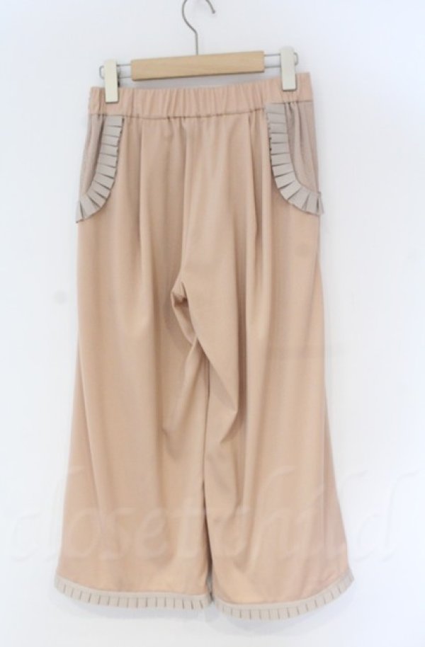 画像3: abilletage / フリルワイドパンツ  ベージュ O-25-10-31-3064-GO-PA-IG-OS (3)