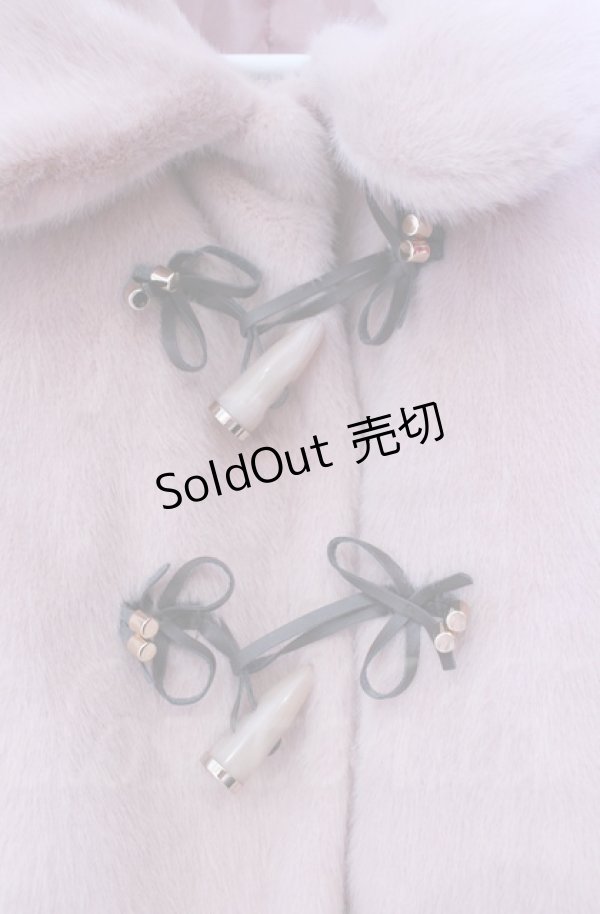 画像2: axes femme POETIQUE / リボントグル釦ファーコート  ピンク O-25-10-31-3001-AX-CO-IG-OS (2)