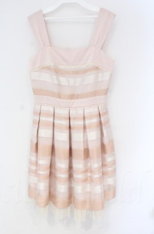 画像: abilletage / マルチボーダージャンパースカート  ピンク O-25-10-31-3066-GO-OP-IG-OS