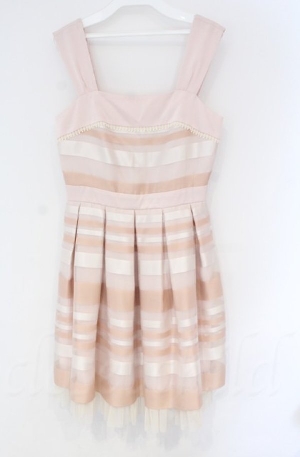 画像1: abilletage / マルチボーダージャンパースカート  ピンク O-25-10-31-3066-GO-OP-IG-OS (1)