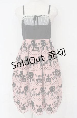 画像: Emily Temple cute / pippiフロッキーptサロンワンピース  ピンク×クロ O-25-10-31-3070-ET-OP-IG-OS