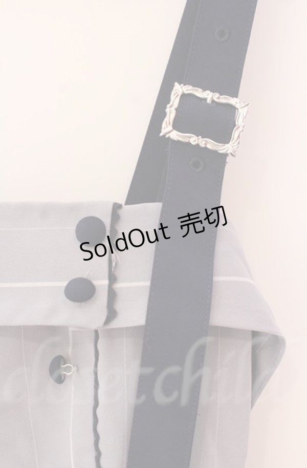 画像2: axes femme / バックリボンストライプジャンパースカート  ブルー O-25-10-31-3007-AX-OP-IG-OS (2)