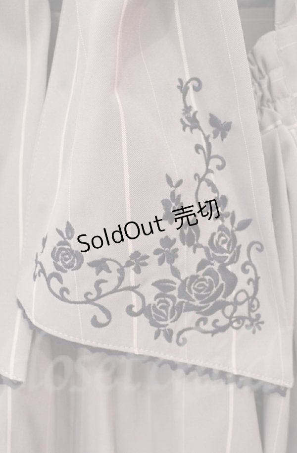 画像4: axes femme / バックリボンストライプジャンパースカート  ブルー O-25-10-31-3007-AX-OP-IG-OS (4)