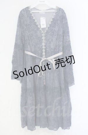 画像: axes femme / 花柄総レースガウンワンピース  ブルー O-25-10-31-3008-AX-OP-IG-OS