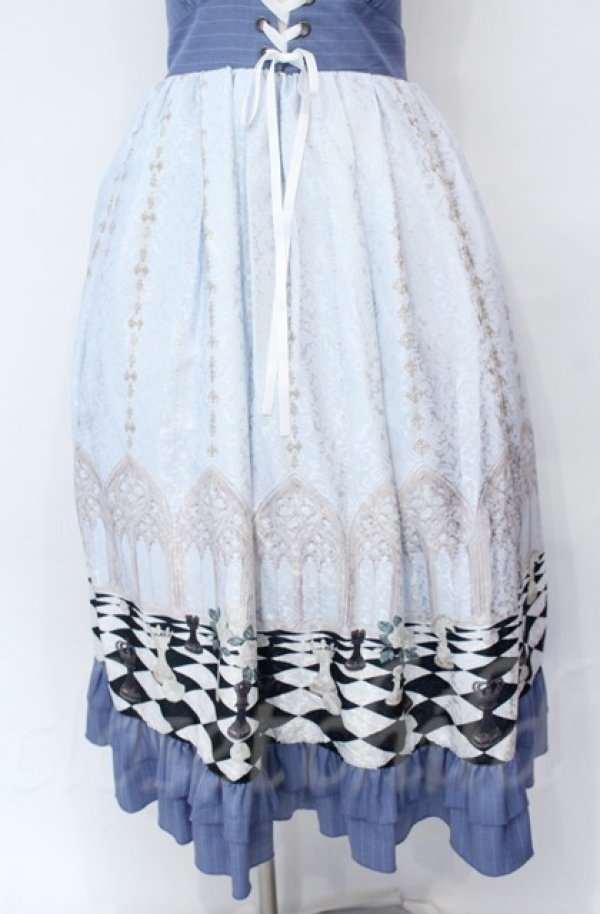 画像2: axes femme POETIQUE / チェスボードホルターワンピース  サックス O-25-10-31-3009-AX-SK-IG-OS (2)