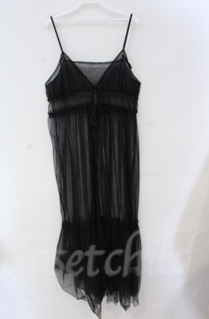 画像: axes femme / シフォンオーバーキャミワンピース  クロ O-25-10-31-3010-AX-OP-IG-OS