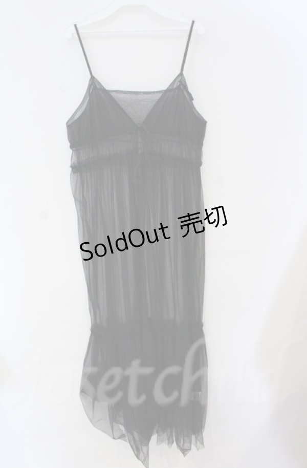 画像1: axes femme / シフォンオーバーキャミワンピース  クロ O-25-10-31-3010-AX-OP-IG-OS (1)