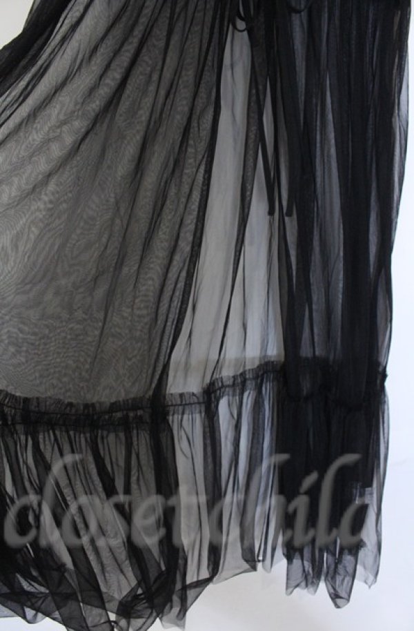 画像2: axes femme / シフォンオーバーキャミワンピース  クロ O-25-10-31-3010-AX-OP-IG-OS (2)