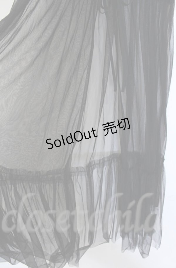 画像2: axes femme / シフォンオーバーキャミワンピース  クロ O-25-10-31-3010-AX-OP-IG-OS (2)