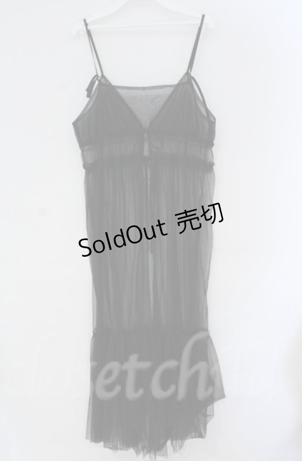 画像3: axes femme / シフォンオーバーキャミワンピース  クロ O-25-10-31-3010-AX-OP-IG-OS (3)