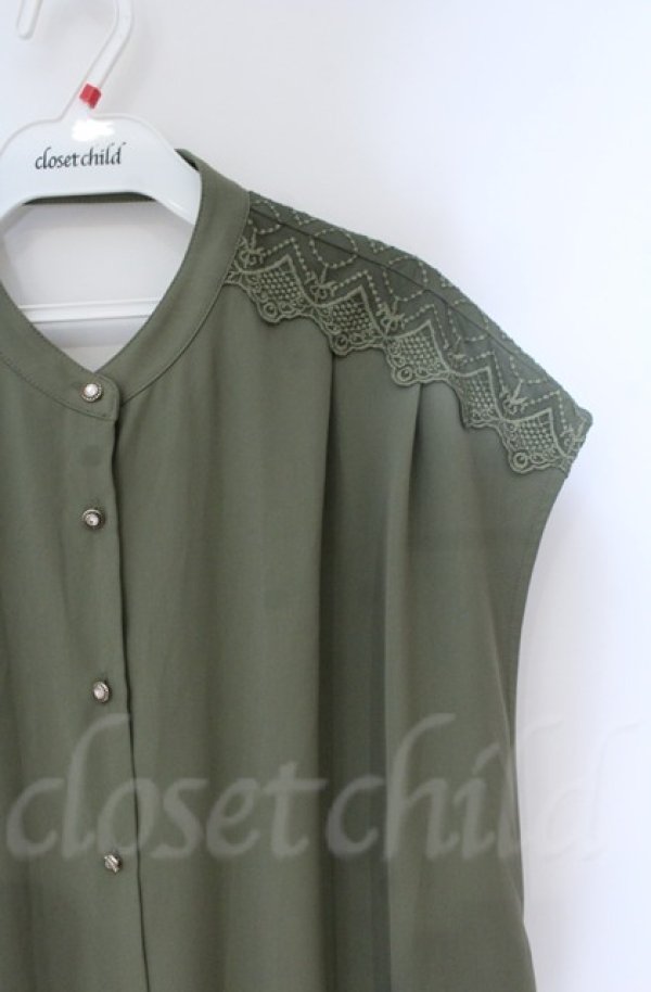 画像2: axes femme / バックレースアップロングジレ  グリーン O-25-10-31-3012-AX-TO-IG-OS (2)