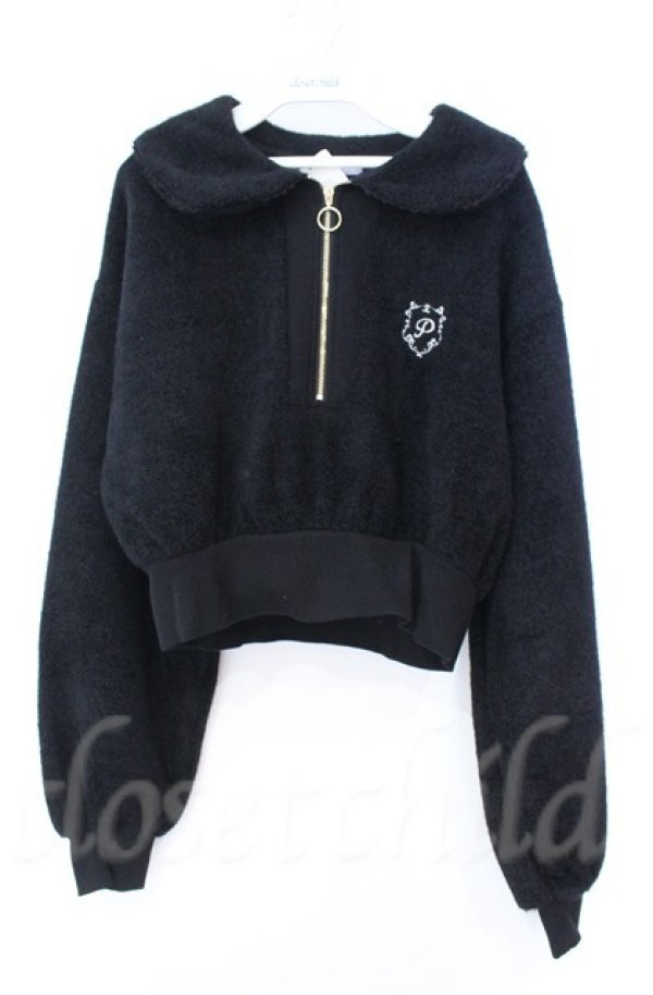 画像1: axes femme POETIQUE / モールニット風クロップドプルオーバー  クロ O-25-10-31-3002-AX-TO-IG-OS (1)