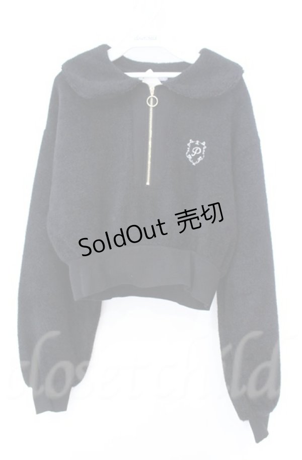 画像1: axes femme POETIQUE / モールニット風クロップドプルオーバー  クロ O-25-10-31-3002-AX-TO-IG-OS (1)