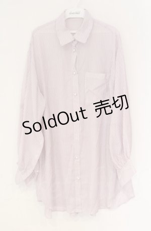 画像: 【SALE】axes femme / スリット袖シアーシャツ  ピンク×シロ O-25-10-31-3013-AX-BL-IG-ZT490