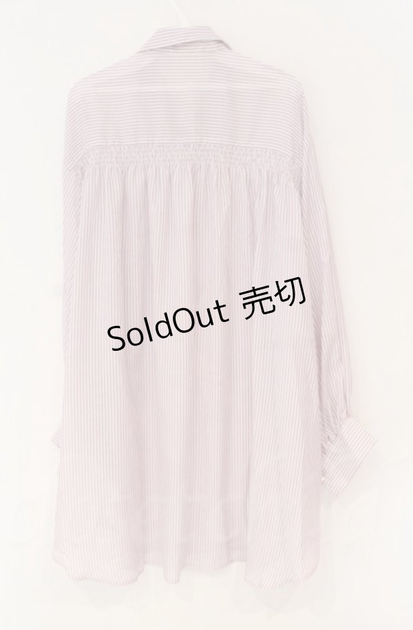 画像2: 【SALE】axes femme / スリット袖シアーシャツ  ピンク×シロ O-25-10-31-3013-AX-BL-IG-ZT490 (2)