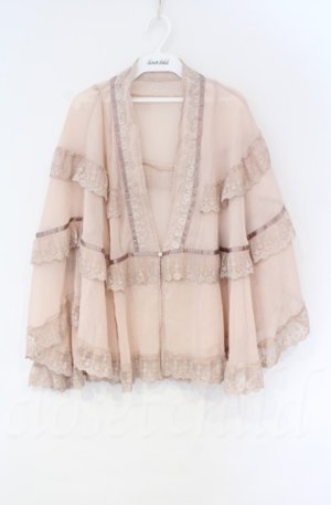 画像: axes femme / 楊柳シフォンレースショール  ピンク O-25-10-31-3014-AX-TO-IG-OS