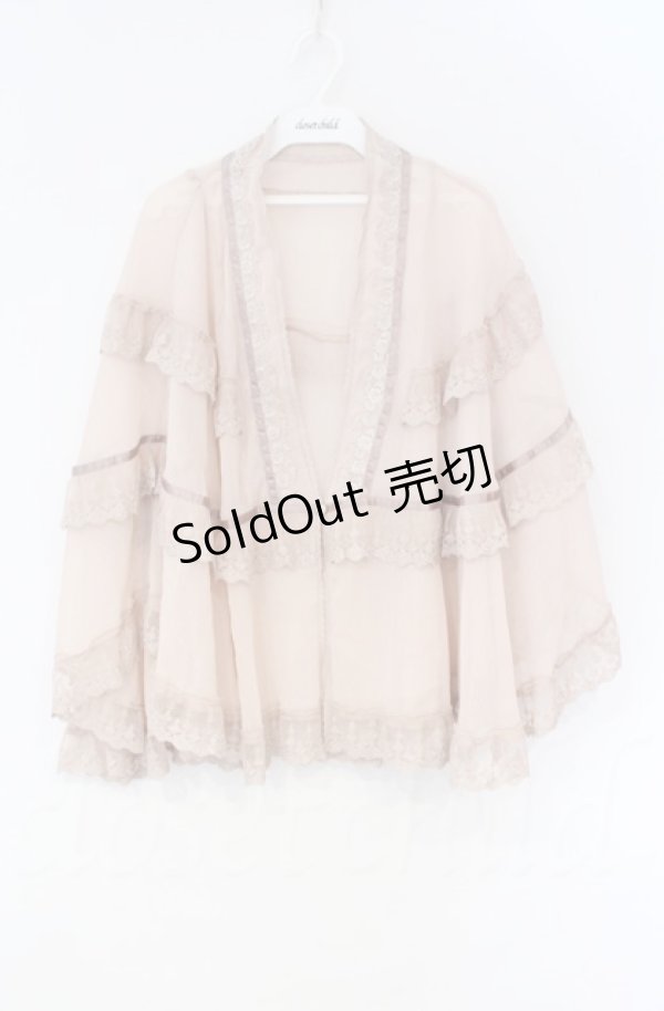 画像1: axes femme / 楊柳シフォンレースショール  ピンク O-25-10-31-3014-AX-TO-IG-ZT023 (1)