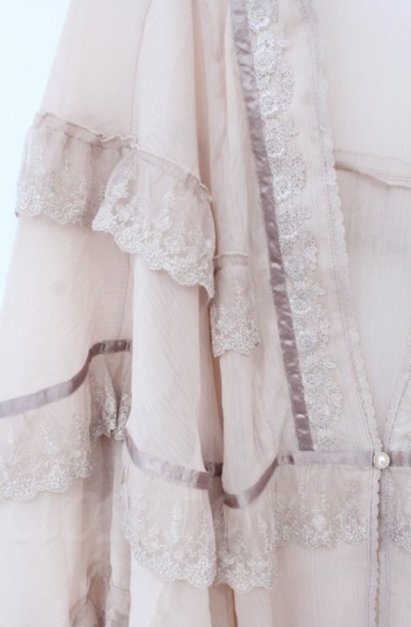 画像2: axes femme / 楊柳シフォンレースショール  ピンク O-25-10-31-3014-AX-TO-IG-OS (2)