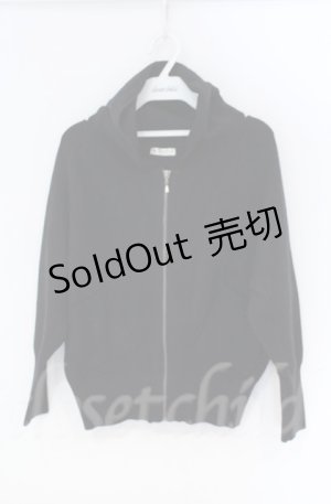 画像: axes femme / ニットフードパーカー  クロ O-25-10-31-3015-AX-TO-IG-ZT328