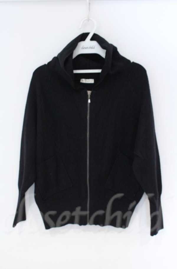 画像1: axes femme / ニットフードパーカー  クロ O-25-10-31-3015-AX-TO-IG-OS (1)