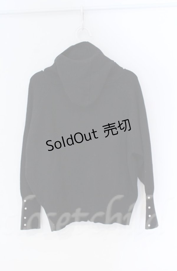 画像3: axes femme / ニットフードパーカー  クロ O-25-10-31-3015-AX-TO-IG-ZT328 (3)