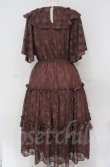 画像3: axes femme NOSTALGIE / フリルティアード総レースワンピース  ブラウン O-25-10-31-3021-AX-OP-IG-OS (3)