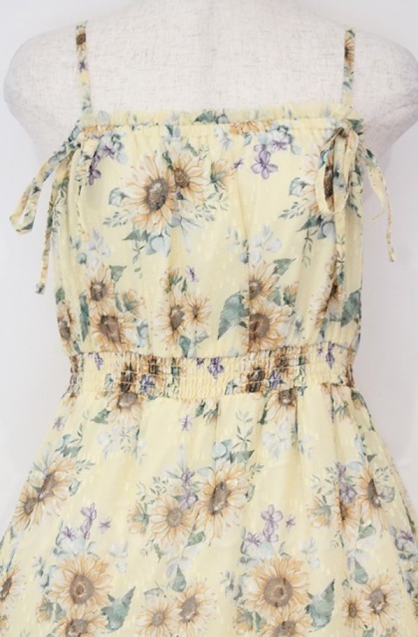 画像2: axes femme / ひまわり柄キャミワンピース  イエロー O-25-10-31-3024-AX-OP-IG-OS (2)