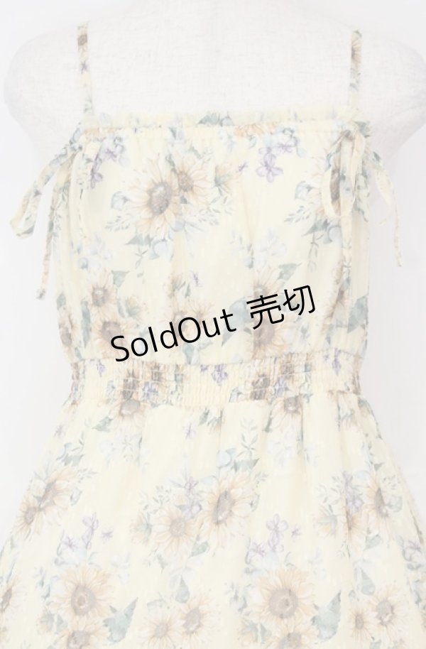 画像2: axes femme / ひまわり柄キャミワンピース  イエロー O-25-10-31-3024-AX-OP-IG-OS (2)