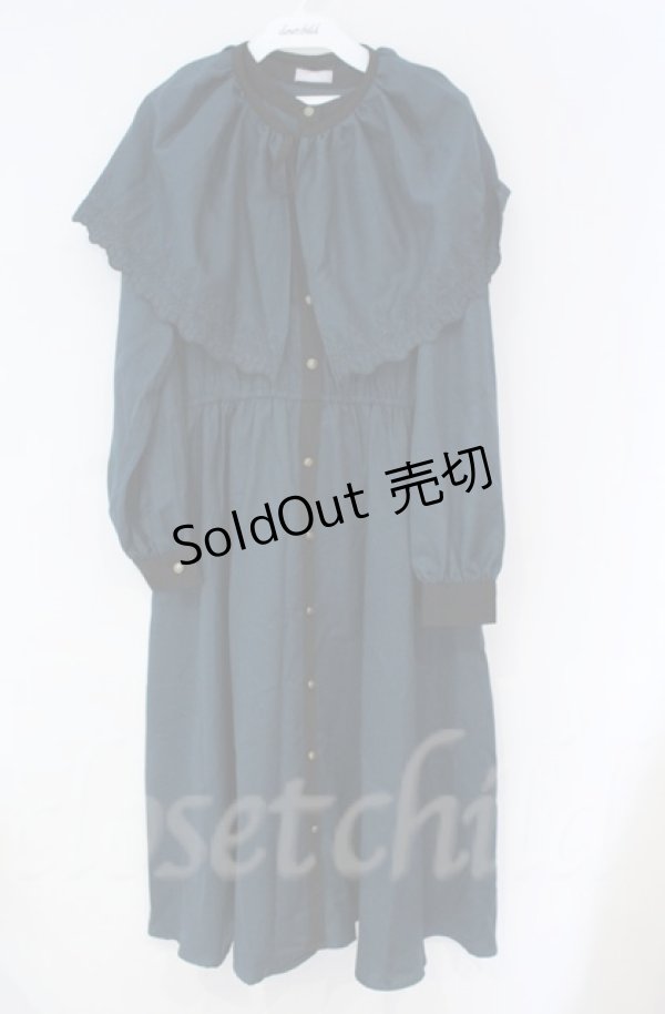 画像1: axes femme POETIQUE / 刺繍ケープ付きワンピース  グリーン O-25-10-31-3027-AX-OP-IG-OS (1)