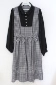 画像1: axes femme / チェックリボンドッキングワンピース  クロ×グレー O-25-10-31-3028-AX-OP-IG-OS (1)