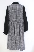 画像3: axes femme / チェックリボンドッキングワンピース  クロ×グレー O-25-10-31-3028-AX-OP-IG-OS (3)
