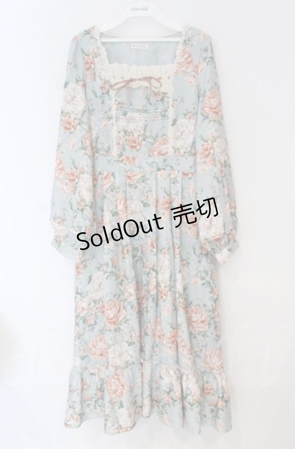 画像1: axes femme / ブルームフラワー柄ワンピース  ミント O-25-10-31-3030-AX-OP-IG-OS (1)