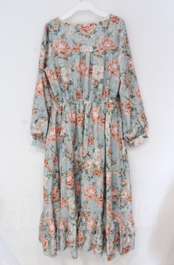 画像3: axes femme / ブルームフラワー柄ワンピース  ミント O-25-10-31-3030-AX-OP-IG-OS (3)