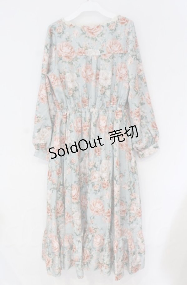 画像3: axes femme / ブルームフラワー柄ワンピース  ミント O-25-10-31-3030-AX-OP-IG-OS (3)