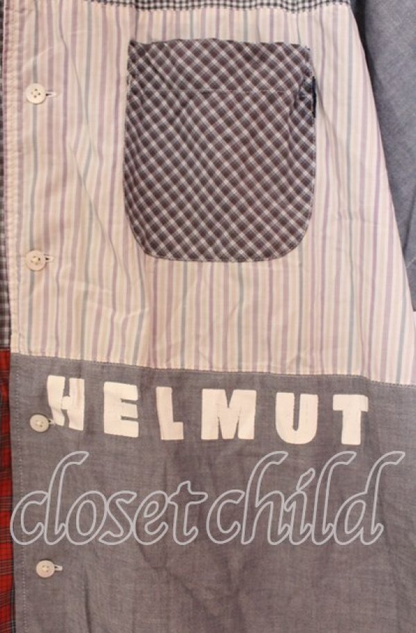 画像2: Karl Helmut / ギンガム切り替えシャツ  ブルー O-25-10-31-002-EL-BL-IG-OS (2)