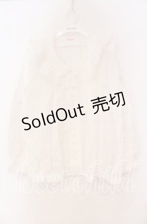 画像: WONDERFUL WORLD / フリルレースブラウス  シロ O-25-10-31-014-LO-BL-IG-OS