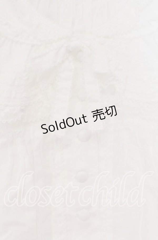 画像2: WONDERFUL WORLD / フリルレースブラウス  シロ O-25-10-31-014-LO-BL-IG-OS (2)