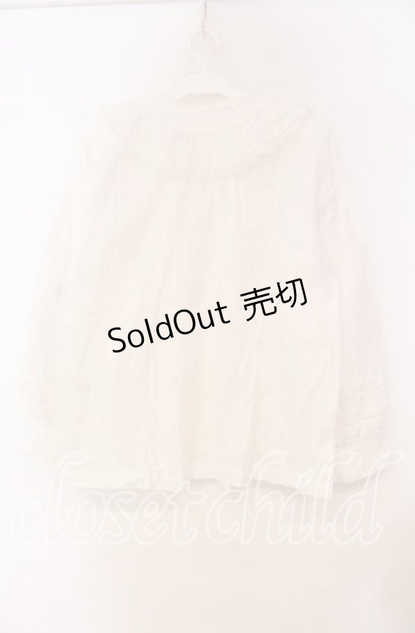 画像4: WONDERFUL WORLD / フリルレースブラウス  シロ O-25-10-31-014-LO-BL-IG-OS (4)