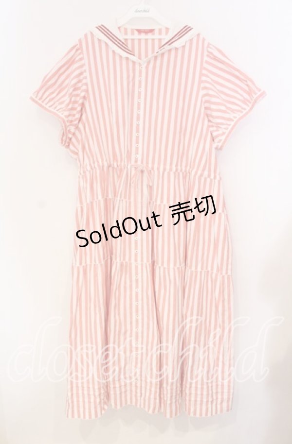 画像1: PINK HOUSE / セーラーカラーワンピース【お直しあり】  アカ×シロ O-25-10-31-015-LO-OP-IG-OS (1)
