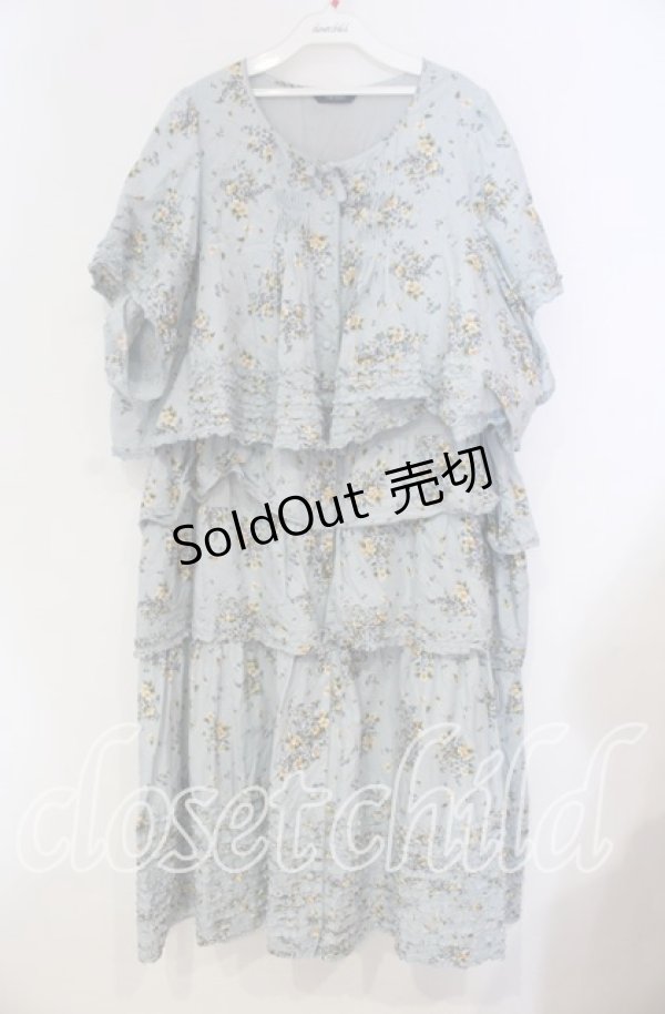 画像1: PINK HOUSE / ブーケケープ風段々ワンピース【お直しあり】  サックス O-25-10-31-016-LO-OP-IG-OS (1)