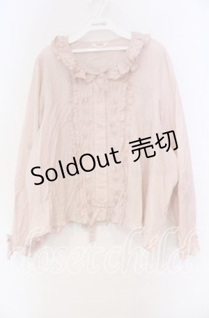 画像: PINK HOUSE / ピンタックフリル長袖ブラウス【お直しあり】  ピンク O-25-10-31-003-LO-OP-IG-OS