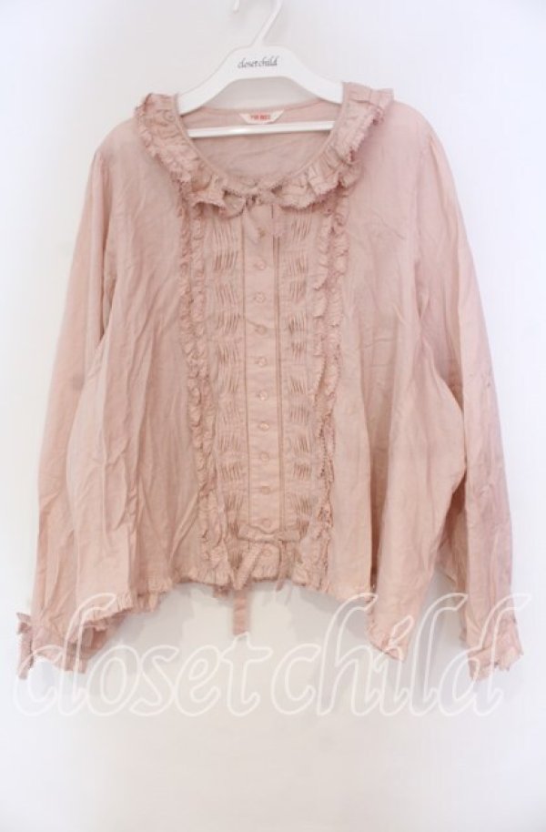 画像1: PINK HOUSE / ピンタックフリル長袖ブラウス【お直しあり】  ピンク O-25-10-31-003-LO-OP-IG-OS (1)