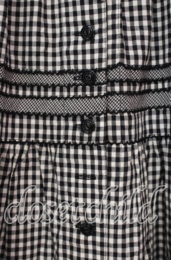 画像2: KANEKO ISAO / ギンガムロングスカート【お直しあり】  クロ O-25-10-31-019-EL-SK-IG-OS (2)