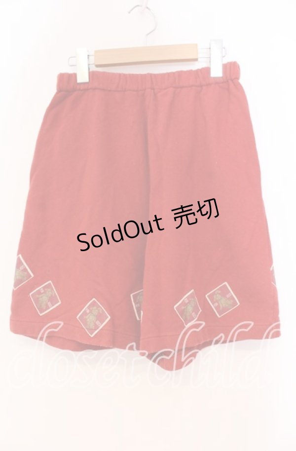 画像1: PINK HOUSE / テディパッチスウェットハーフパンツ  アカ O-25-10-31-021-LO-PA-IG-ZT320 (1)