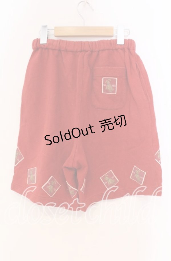 画像3: PINK HOUSE / テディパッチスウェットハーフパンツ  アカ O-25-10-31-021-LO-PA-IG-ZT320 (3)