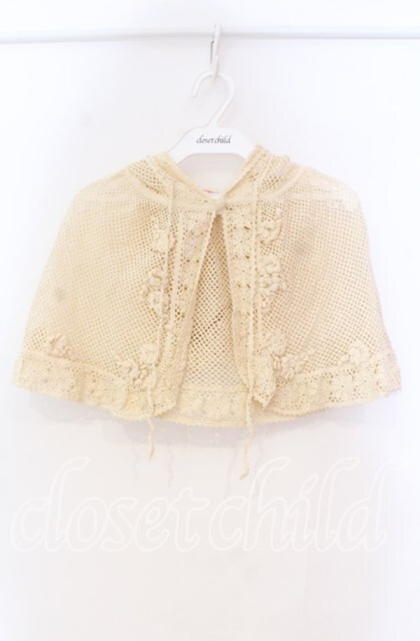 画像1: WONDERFUL WORLD / 透かし編みケープ  アイボリー O-25-10-31-025-LO-TO-IG-ZT191 (1)