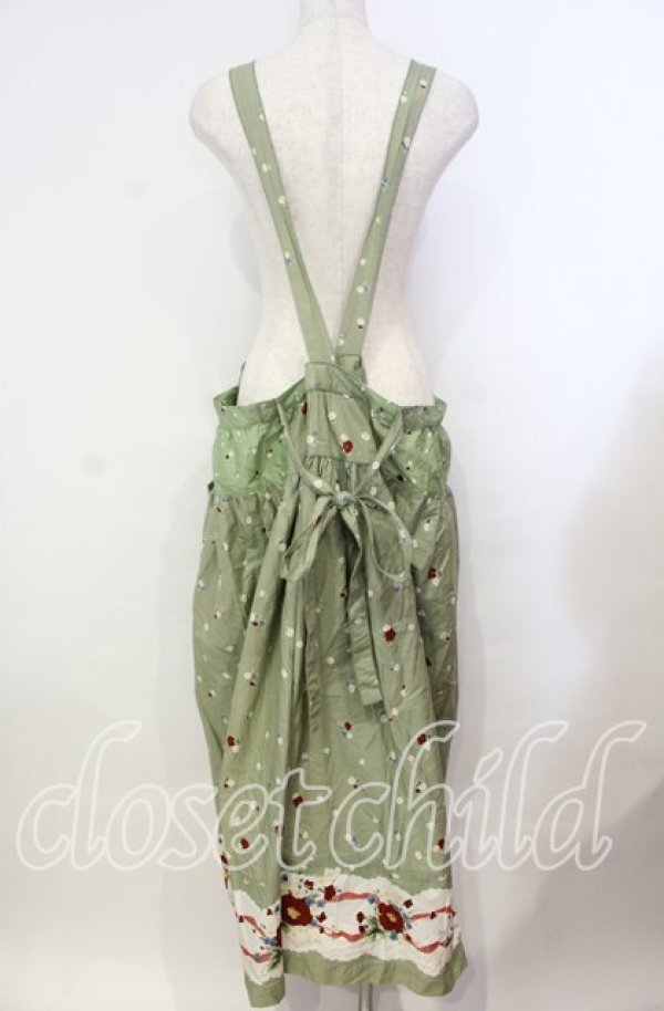 画像4: WONDERFUL WORLD / マーガレット柄エプロン【お直しあり】  グリーン O-25-10-31-026-LO-OP-IG-OS (4)