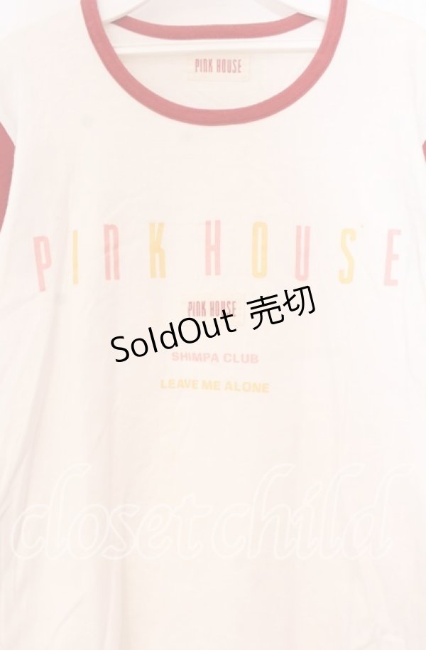 画像2: PINK HOUSE / プリントラグランカットソー  ホワイト×アカ O-25-10-31-027-LO-TO-IG-ZT070 (2)